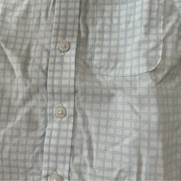 janie and jack special occasion boys blue plaid button down 6-12months NWT - Picture 2 of 4